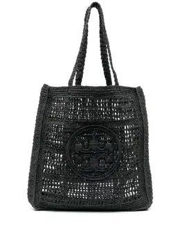 Сумка-тоут Ella в технике кроше Tory Burch, черный 20231101 | черный
