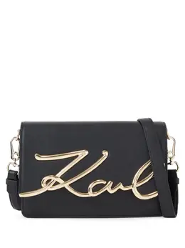 Сумка на плечо Signature среднего размера Karl Lagerfeld, черный 20083459 | черный