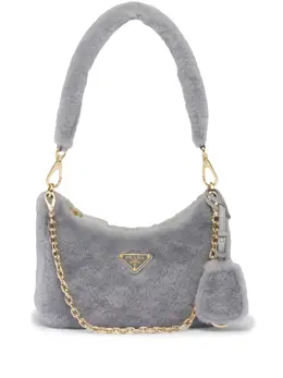 Мини-сумка Re-Edition из овчины Prada, серый 19467487 | серый