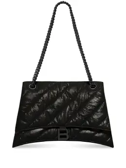 Сумка на плечо Crush Chain среднего размера с цепочкой Balenciaga, черный 18303560 | черный