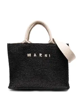 Плетеная сумка-тоут с логотипом Marni, черный 18300349 | черный