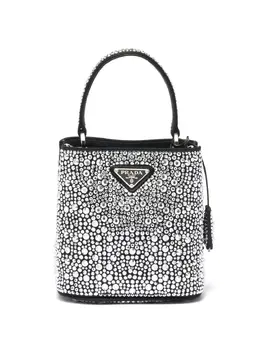 Маленькая сумка-тоут Panier с кристаллами Prada, черный 19468514 | черный