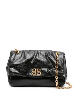 Маленькая сумка на плечо Monaco с ремнем-цепочкой Balenciaga, черный 20786580 | черный