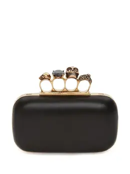 Клатч с декором Skull и ручкой-кастетом Alexander McQueen, черный 18734823 | черный