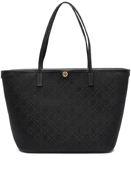 Сумка-тоут на молнии с декором T Monogram Tory Burch, черный 21312964 | черный