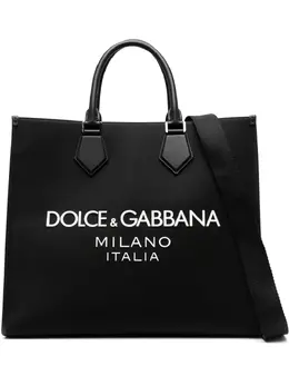 Большая сумка-тоут с тисненым логотипом Dolce & Gabbana, черный 21235599 | черный