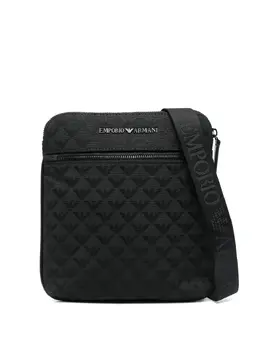 Сумка-мессенджер с жаккардовым логотипом Emporio Armani, черный 20950507 | черный