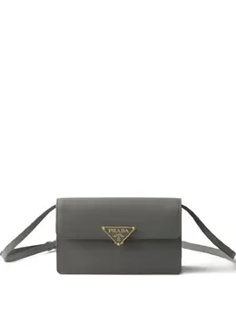 Мини-сумка с клапаном из сафьяновой кожи Prada, серый 31067155 | серый