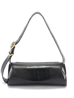 Сумка на плечо Cannolo с тиснением под змеиную кожу Jil Sander, черный 22206073 | черный