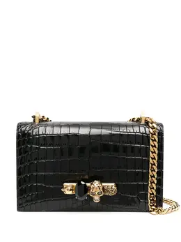 Сумка на плечо с ручкой-кастетом и тиснением Alexander McQueen, черный 16070871 | черный