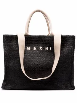 Сумка-тоут с вышитым логотипом Marni, черный 18072951 | черный