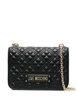 Стеганая сумка на плечо с логотипом Love Moschino, черный 19401558 | черный