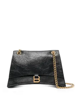 Сумка на плечо Crush Chain среднего размера с цепочкой Balenciaga, черный 18693574 | черный