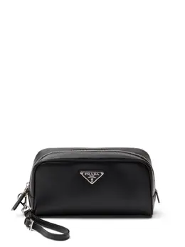 Клатч из сафьяновой кожи с логотипом Prada, черный 22592947 | черный
