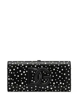 Клатч с логотипом DG и кристаллами Dolce & Gabbana, черный 23602036 | черный