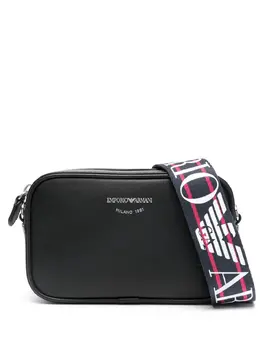 Сумка через плечо с тисненым логотипом Emporio Armani, черный 23969363 | черный