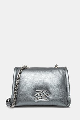 Кожаная сумка Karl Lagerfeld, серый a1w30172 | szary