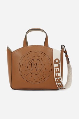 Кожаная сумка Karl Lagerfeld, коричневый a1w30058 | brązowy
