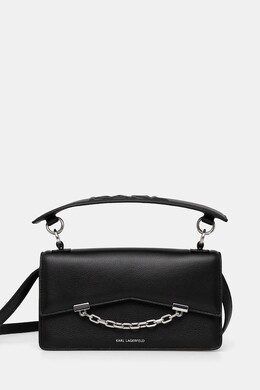 Кожаная сумка Karl Lagerfeld, черный a1w30446 | czarny