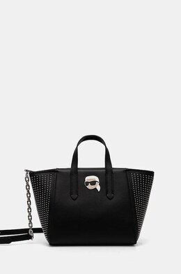 Кожаная сумка Karl Lagerfeld, черный 246w3030 | czarny