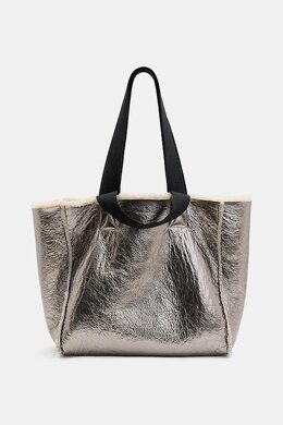 Кожаная двусторонняя сумка IZZY SHEARLING Allsaints, коричневый w056xb | brązowy