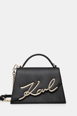 Кожаная сумка Karl Lagerfeld, черный a1w30036 | czarny