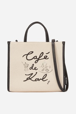 Хлопковая сумка Karl Lagerfeld, бежевый a2w50028 | beżowy