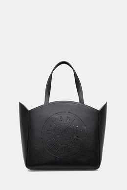 Кожаная сумка Karl Lagerfeld, черный a1w30060 | czarny