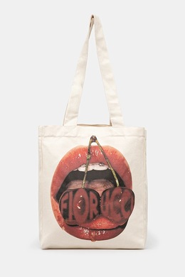 Хлопковая сумка с принтом Mouth Print Fiorucci, бежевый u01fpaba207co03wh02 | beżowy