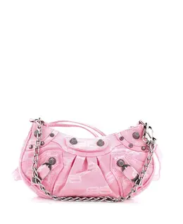 Мини-сумка через плечо Le Cagole Giant Studs BB Monogram Denim Pre-Owned Balenciaga, розовый 21240627 | pink