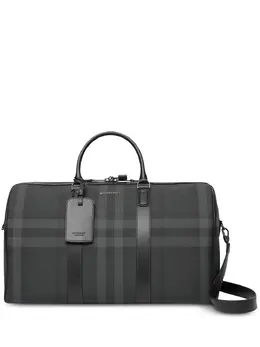 Клетчатая дорожная сумка из искусственной кожи Burberry, серый 19316807 | серый