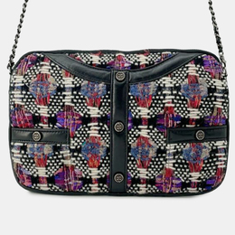 Chanel Black Small Tweed and Lambskin Girl Clutch on Chain 1205604