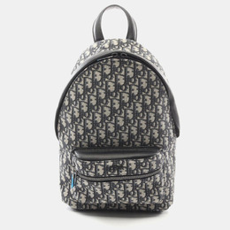 Christian Dior Rider Beige Navy Black Canvas Leather Backpack 1205590