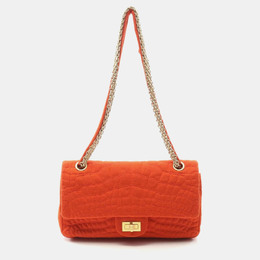 Chanel 2.55 Double Flap Orange Canvas Shoulder Bag 1205534