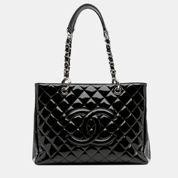 Chanel Black Patent Grand Shopping Tote 1205359