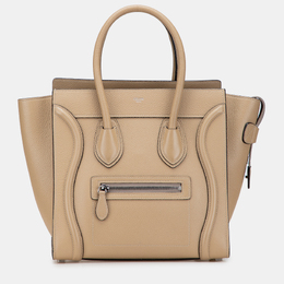 Celine Brown Micro Drummed Calfskin Luggage Tote 1205329