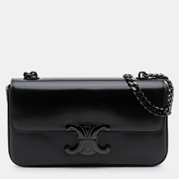 Celine Black Smooth Calfskin Cuir Triomphe Chain Shoulder Bag 1205267