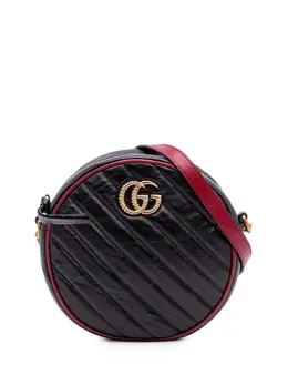 Gucci 2016-2025 Mini GG Marmont Matelasse Leather Torchon Round crossbody bag 31905612