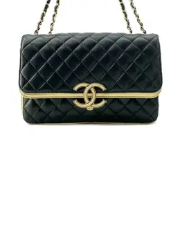 Chanel 2019 Medium Quilted Metallic Lambskin CC Chic Double Flap shoulder bag 31902905