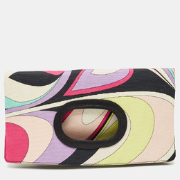 Emilio Pucci Multicolor Fabric Fold Over Clutch 1204129