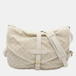 Louis Vuitton Saumur Shoulder Bag Monogram Mini Lin Canvas Leather Dune 1206280