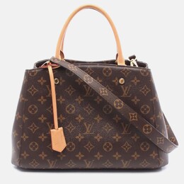 Louis Vuitton Montaigne MM Brown Monogram Canvas Leather Shoulder Bag 1206326