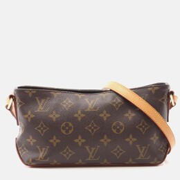 Louis Vuitton Trotteur Shoulder Bag Monogram Canvas Leather Brown 1206265