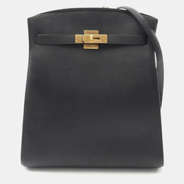 Hermes Kelly Sports Black Leather Shoulder Bag 1206231