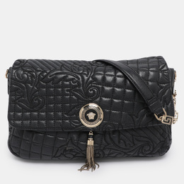 Versace Black Quilted Leather Calliope Vanitas Shoulder Bag 1205859