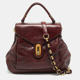 Dolce & Gabbana Dark Brown Leather Miss Lantana Top Handle Bag 1205505