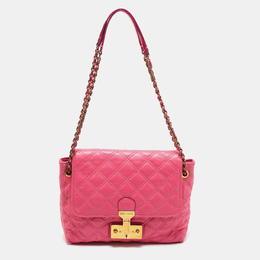 Marc Jacobs Pink Quilted Leather Baroque Flap Shoulder Bag 1205515