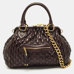 Marc Jacobs Dark Purple Quilted Leather Stam Satchel 1205156