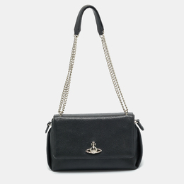 Vivienne Westwood Black Leather Windsor Shoulder Bag 1205518