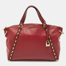 Michael Kors Burgundy Leather Sadie Top Zip Satchel 1205138